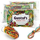 Gustaf's Rainbow Laces, 2lb Bulk Bags (Pack of 3), Fun Colorful Laces for Candy Dishes, Parties & Decoration.