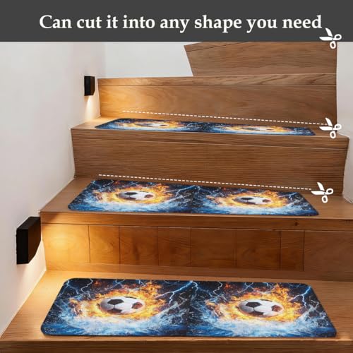 Alfombra para escaleras de 7.8 x 30 pulgadas con base de gran agarre anticaídas 7