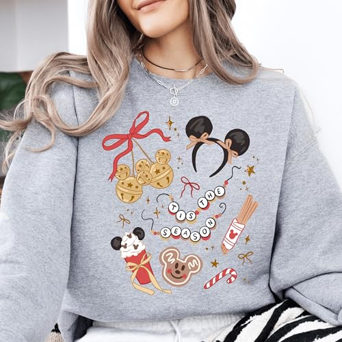 Christmas Graphic Nutcracker Sweatshirt, Merry Christmas Coquette Tee, Family Matching Christmas Pajamas, Cute Xmas Ribbon Sweater, Christmas Tree Hoodie, Christmas Party Crewneck Multi Color3