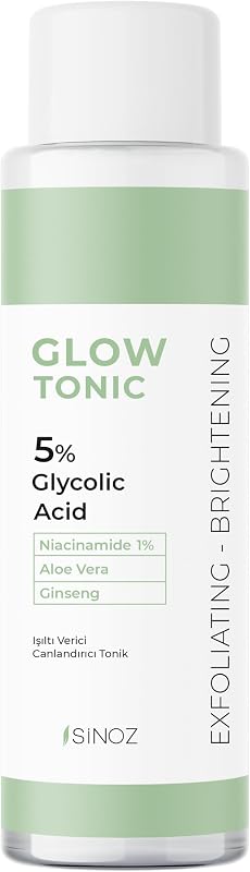 Tônico facial Sinoz Glow com ácido salicílico, niacinamida, aloe vera e ginseng — 200 mL