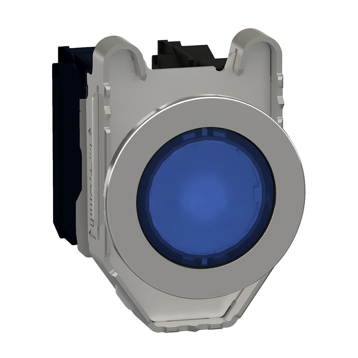 Pulsantier affleurant lumineux bleu LED 230V AC avec contact 1NO 1NC