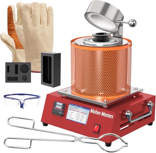 MMasters Electric Melting Furnace 3KG Digital PID Temperature Control Metal Melting Tool for Gold Silver Copper Scrap DIY Casting & Jewelry Making