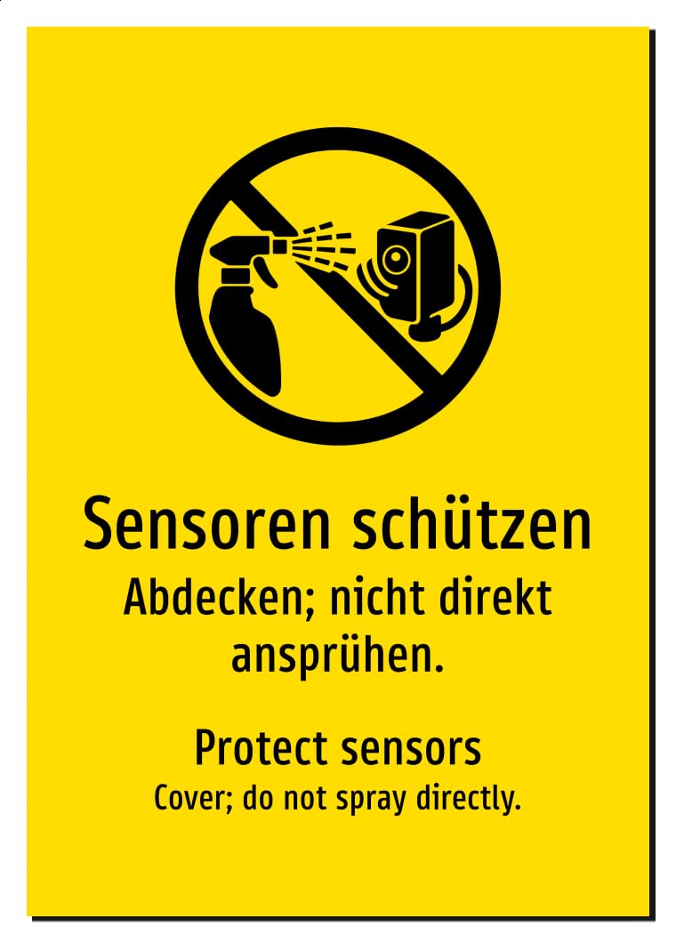 64110-DEEN-S-07 | Sensoren schützen Schild – Deutsch Englisch, zweisprachig