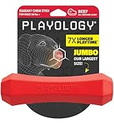 Playology Squeaky Chew Stick Dog Toy for Large to X-Large Dogs 50 lbs & up | Engaging All-Natural...
