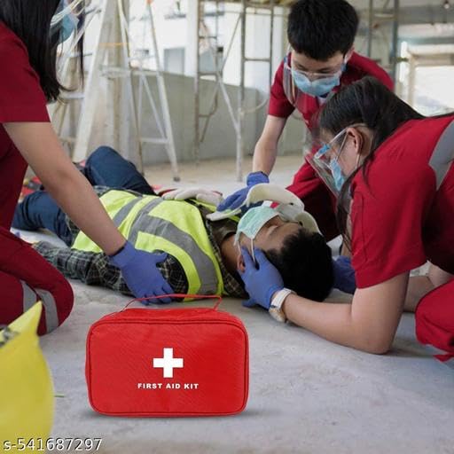 KENYS Polyester Multi-Function Large Medical Kit First Aid Pouch | Medicine Organizer Boxx for Travelling Car, Home, Office | Emergency First Aid Kit Boxx Organizer, RED 2