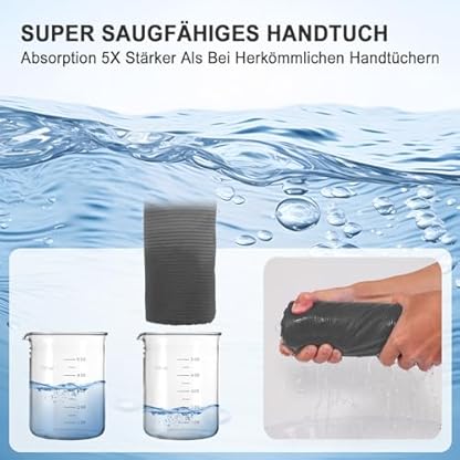 ZYXBBD Mikrofaser Handtuch 3er Set(160x80cm Groß Badetuch +2 Stück 80x40cm Klein Handtuch), Gestreiftes Strandtuch Reisehandtuch Schnelltrocknend Microfaser Handtücher für Fitness Strand,Reise Grün – Bild 6