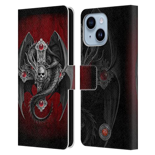 Housse iPhone 14 Plus Anne Stokes Dragon avec porte-carte et support vidéo intégré