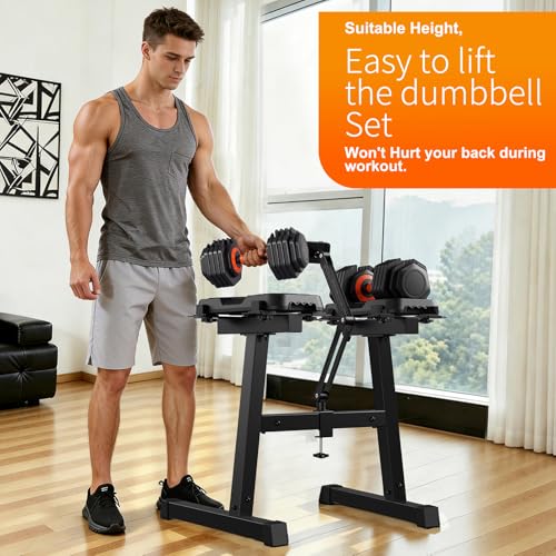 2026 NEW Adjustable Dumbbell Stand, Weight Rack with Phone Holder, 220LBS Capacity Alloy Steel, Easy Storage, Heavy Duty Dumbbell Rack for Home Gym（No Dumbbell, Rack Only） - image 5