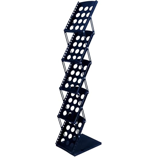 Portable Freestanding Magazine Rack, Silver