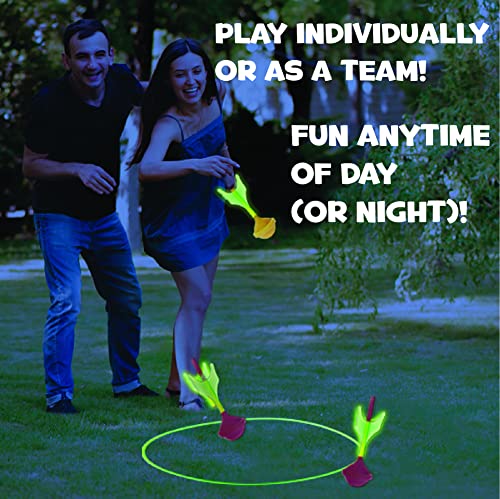 image for Island Genius Glow in The Dark Lawn Darts Outdoor Yard Game for Kids T