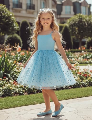 Image of PATPAT Girl's Tulle Dress Tutu Party Birthday Poster Formal Fancy Flower Princess Dresses