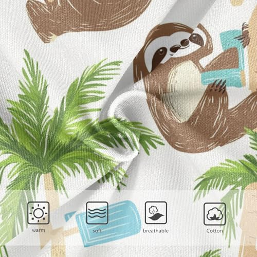 Wusikd Cartoon Sloths Lounging Girls' Underwear Cotton Palm Tree Girls Briefs Soft Toddler Underwear 2T3