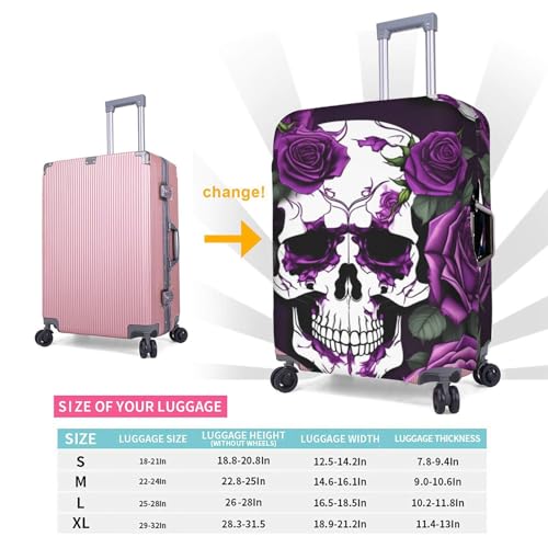 Housse de protection bagage squelette rose violet extensible et lavable taille M - 5