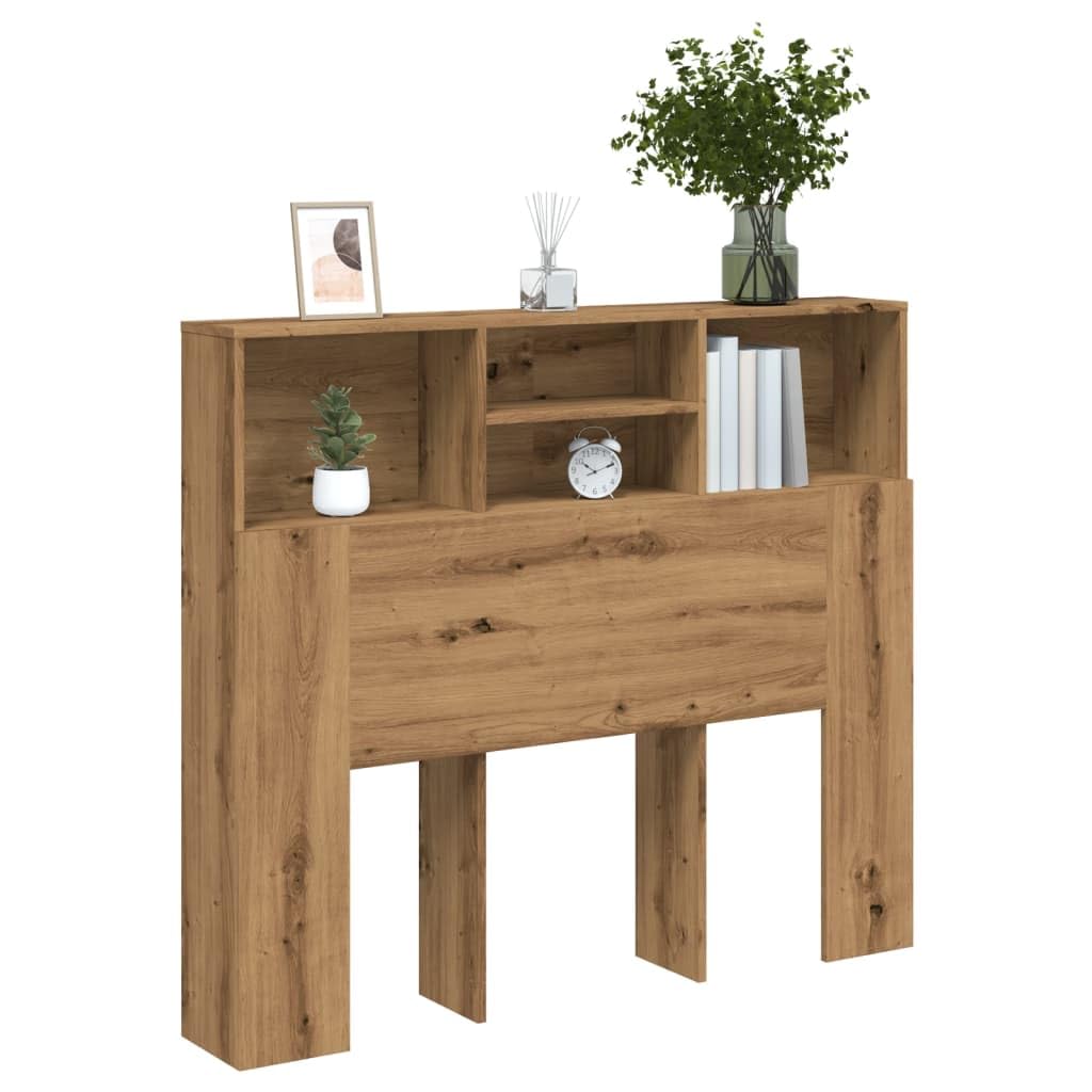 Homgoday Cabecero de roble artesanal de 120 x 19 x 103,5 cm, aglomerado, muebles, baúles y baúles, contenedor de jardín, porta herramientas de jardín, puf de exterior, baúl de exterior