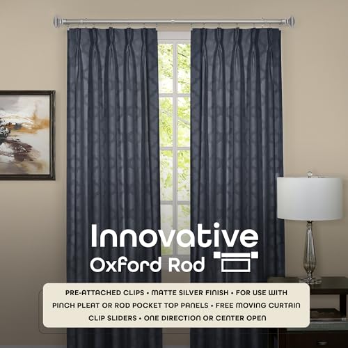 Image of Innovative Oxford Traverse Window Curtain Rod - 1 inch Rod Diameter Fits Windows Size 36 inch - 66 inch - Stainless Steel Heavy Duty Drapery Rods for Bedroom, Living Room, Kitchen & Bathroom