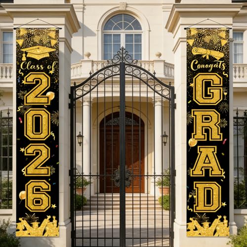 2026 Graduation Decorations, Graduation Banner for Class of 2026, Hanging Door Porch Sign, Indoor Outdoor Wall Decor