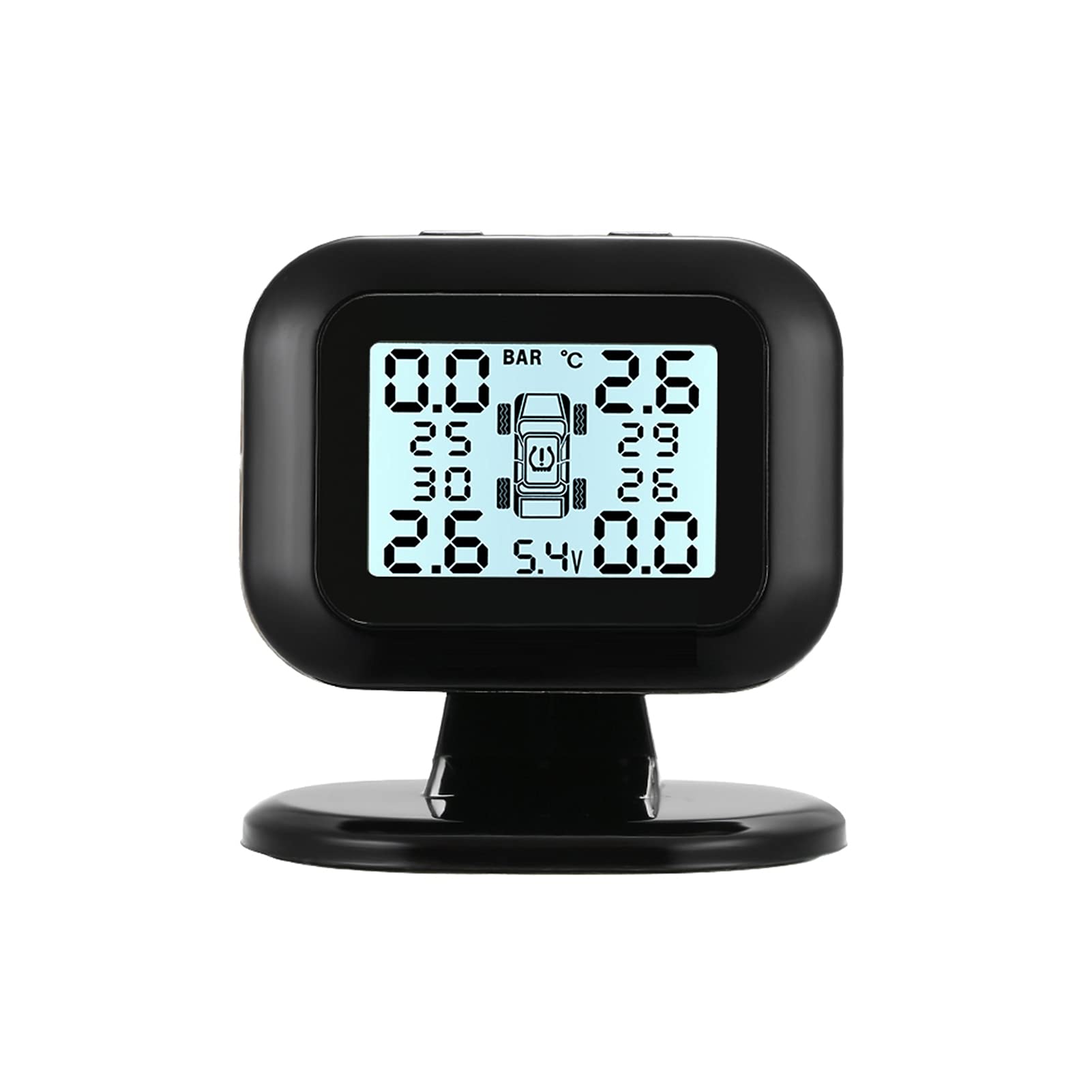Tpms Sistema di monitoraggio della Pressione dei Pneumatici Display Wireless in Tempo Reale 4 sensori Esterni Funzione di Allarme Pressione Pneumatici