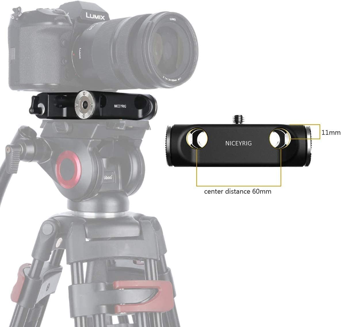 NICEYRIG Płyta podstawowa z mocowaniem rozety ARRI i zaciskiem pręta 15 mm do aparatu Canon C100/C300/C500 Sony FS7/FS5/FX9 czerwony DSMC2 Kinefinity Cinema Camera - 401