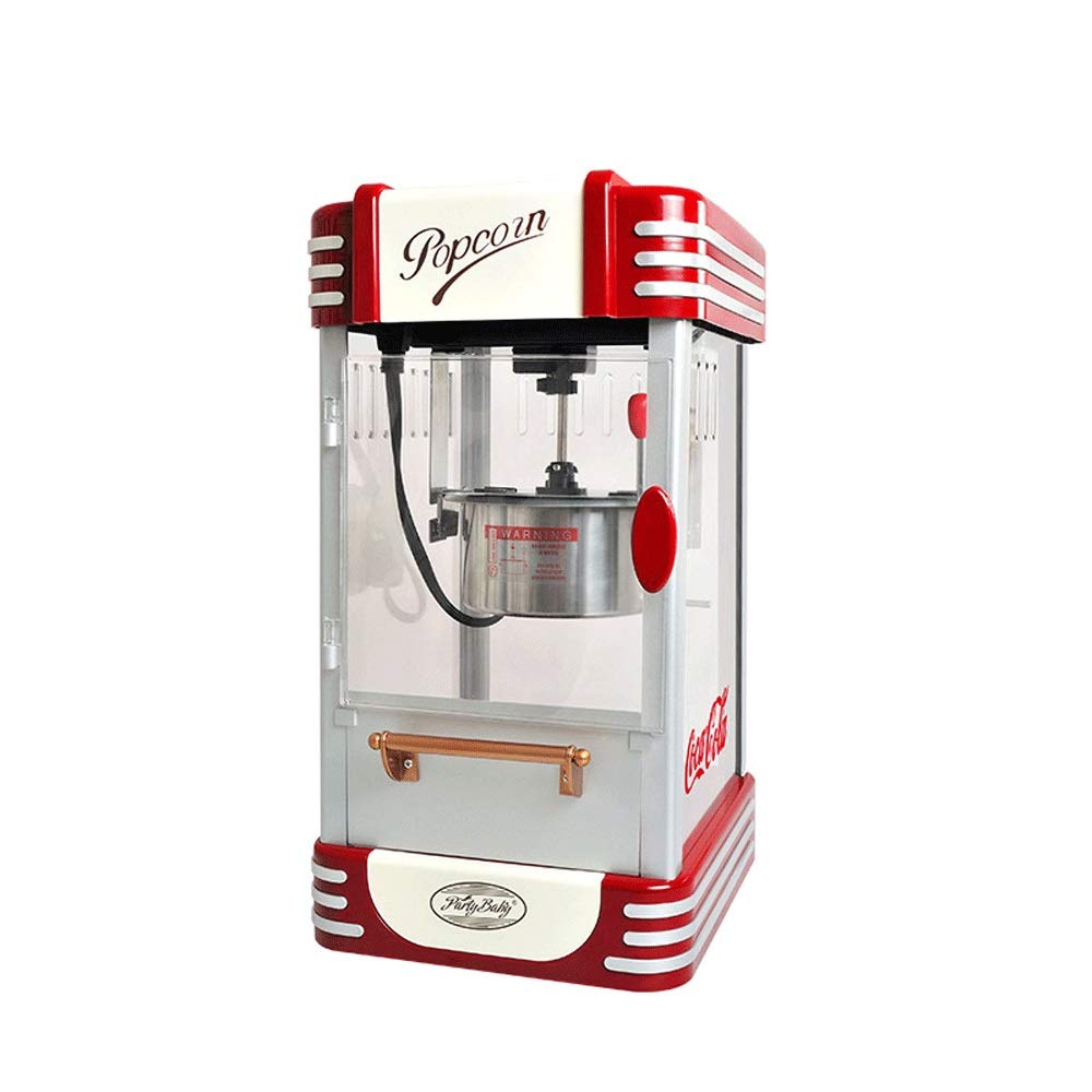 JJSFJH Tabletop Hot-Oil Popcorn Popper,Automatic Popcorn Machine,Hand-cranked Small Children's Household Commercial Non-fat Healthy Popcorn