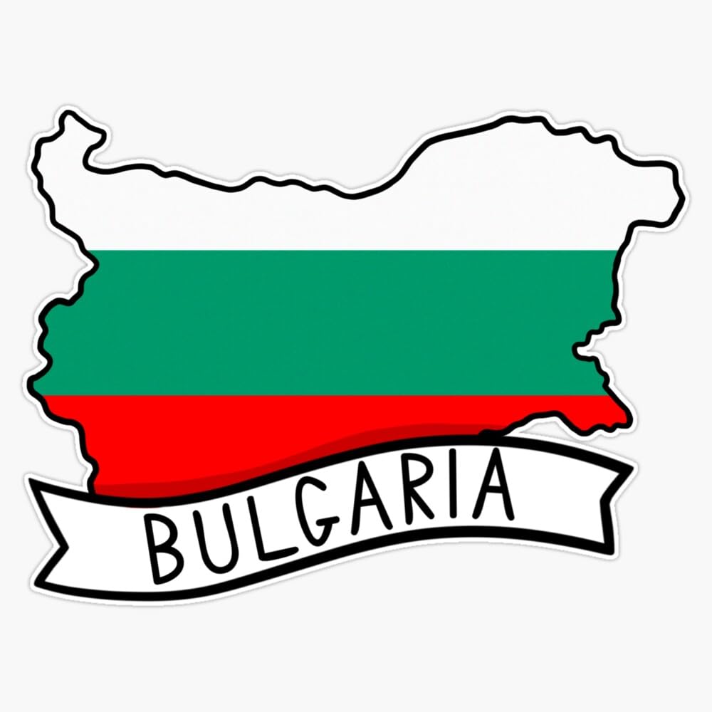 Bulgaria Flag Map Sticker Vinyl Decal Bumper Sticker 5"