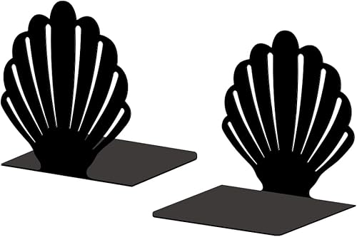 Miniatura 15 de Peacoblue Sujetalibros de metal para estantes, modernos topes decorativos resistentes para libros de estudio, para oficina, escritorio, estante,