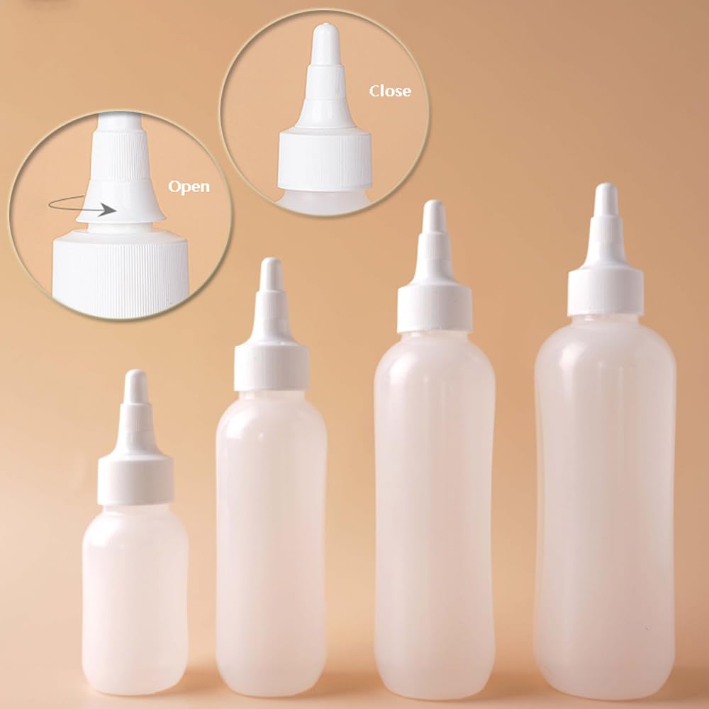 Leere Kunststoffflaschen für Kontaktlinsen, Lotion, Pflegelösung, Flüssigkeitsflaschen mit Drehverschluss für ätherisches Öl, nachfüllbar, tragbar, Reisebehälter, 50 Stück (200 ml)