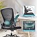 Komene Office Chair Ergonomic Modern Executive Mesh Office Chair with Flip-up Arms and Back Support, High Back Heavy Duty Office Chair with Wheels and Wide Thick Seat Cushion, Black and White