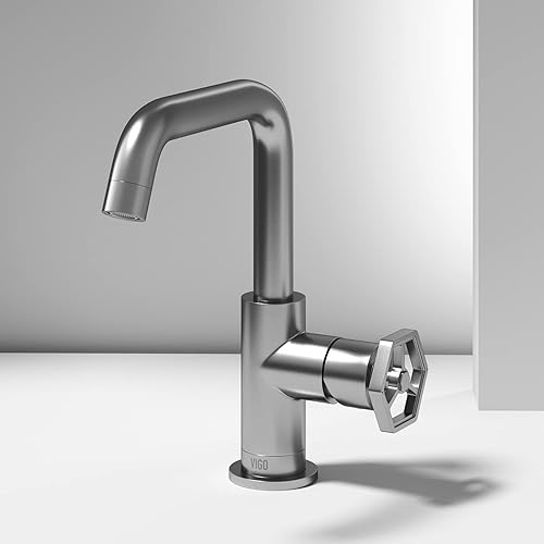 Miniatura 2 de VIGO Ruxton VG01051BN - Grifo de baño de un solo mango de 9 pulgadas de alto en níquel cepillado