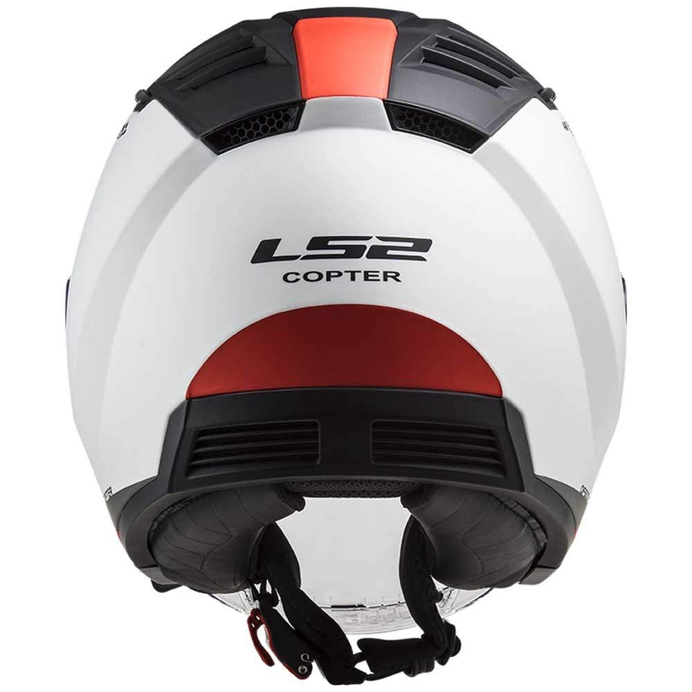 LS2, casco jet moto Copter, urban white red, M