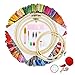 176pcs Embroidery Starter Kit Cross Stitch Set Including 100 Color Embroidery Threads,5 Pieces Bamboo Embroidery Hoops, 2 Pieces Aida Cloth, 60 inch Tape,20 Pieces Positioning pins,1Pieces Pincushion