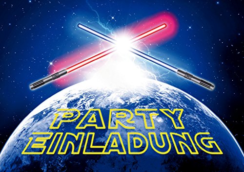 "LICHTSCHWERTER-EINLADUNGEN" (10792): Einladungskarten-Set zum Kindergeburtstag oder zur Space-Party von EDITION COLIBRI © - umweltfreundlich, da klimaneutral gedruckt (10) Cover