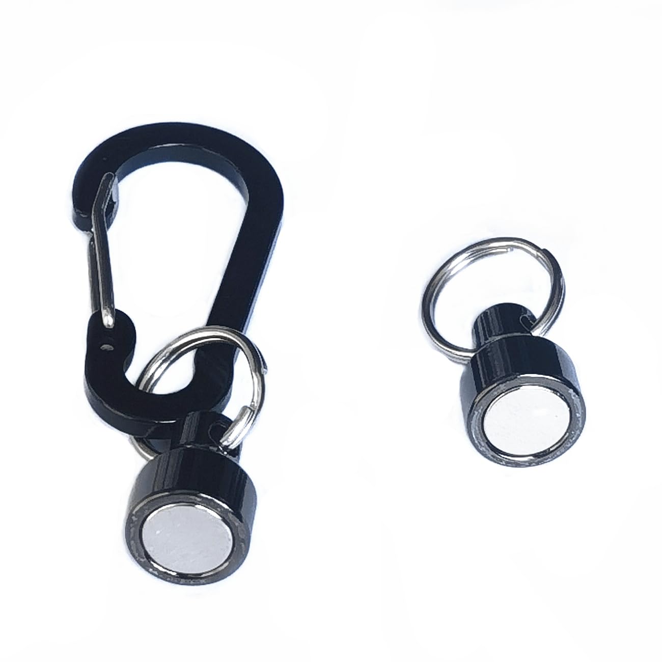 Inf-way 3pcs Super Strong Magnet Split Rings Keychain Hook Hangers Magnetic Net Release Holder/Refrigerator Magnets (Stainless Steel-Max load 10lbs)