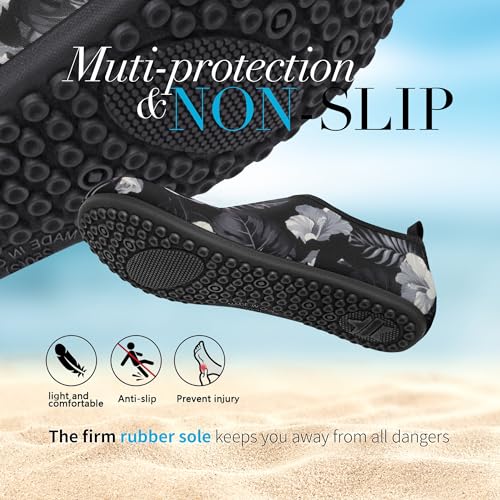 Image of Homitem Water Shoes for Women Men Aqua Socks Swim Beach Pool River Slip-On Barefoot Quick-Dry Vacation Cruise Essentials Accessories for Yoga Kayak Sports