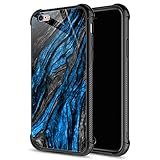 CARLOCA Compatible with iPhone 6S Case,Navy Blue Camo Wood Grain iPhone 6 Cases for Girls Boys,Graphic Design Shockproof Anti-Scratch Drop Protection Case for iPhone 6/6S