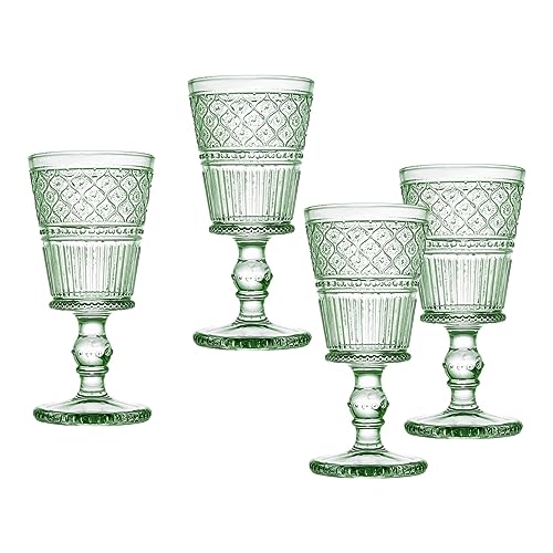 212 Main 9 oz Claro Goblets Glass Green - Set of 4