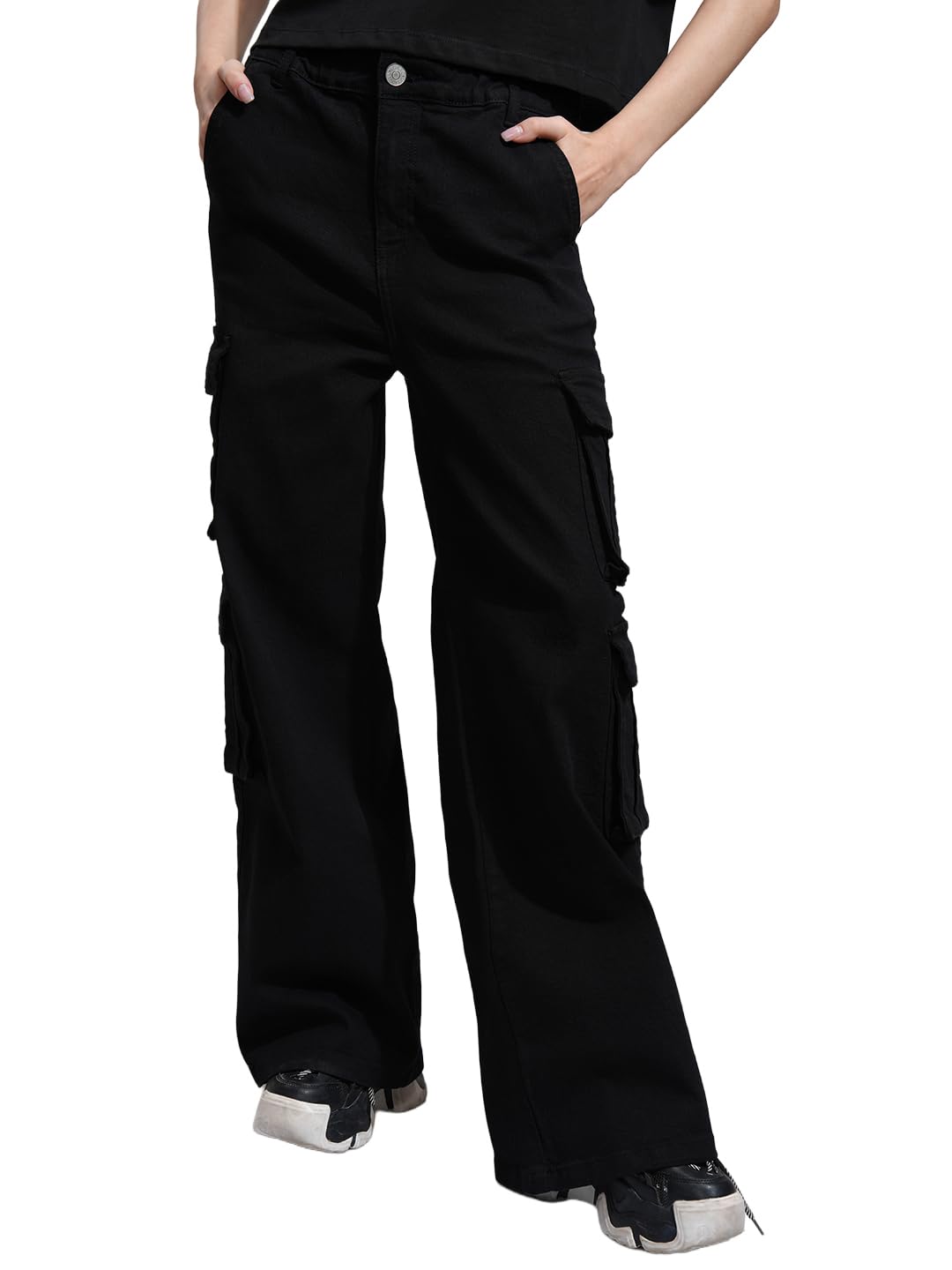 Tokyo Talkies Women Cargo Jeans | Straight fit