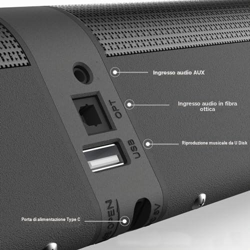 Barre Audio Separabili per TV, Subwoofer da 40 W Suono Surround Stereo 3D Home Theater Altoparlante Bluetooth Altoparlante TV, Altoparlante Separabile Soundbar per la Casa