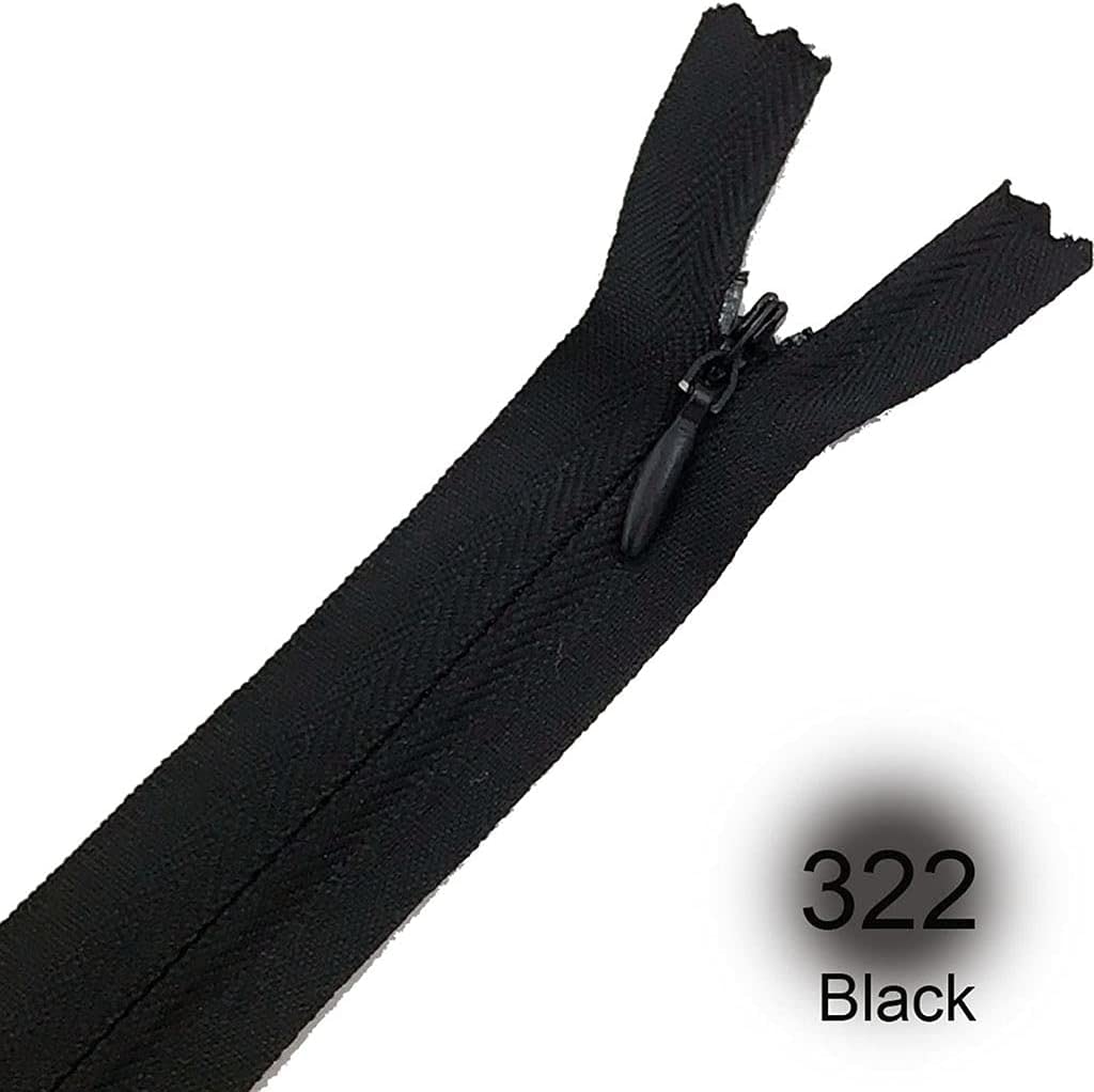 Cremallera de nailon, cremalleras de bobina de nailon de metal, 20 piezas/lote #3 cremallera invisible blanca/negra (Color : White 20pcs, Size : 50cm full lengt ( Color : White 20pcs , Size : 45cm ful