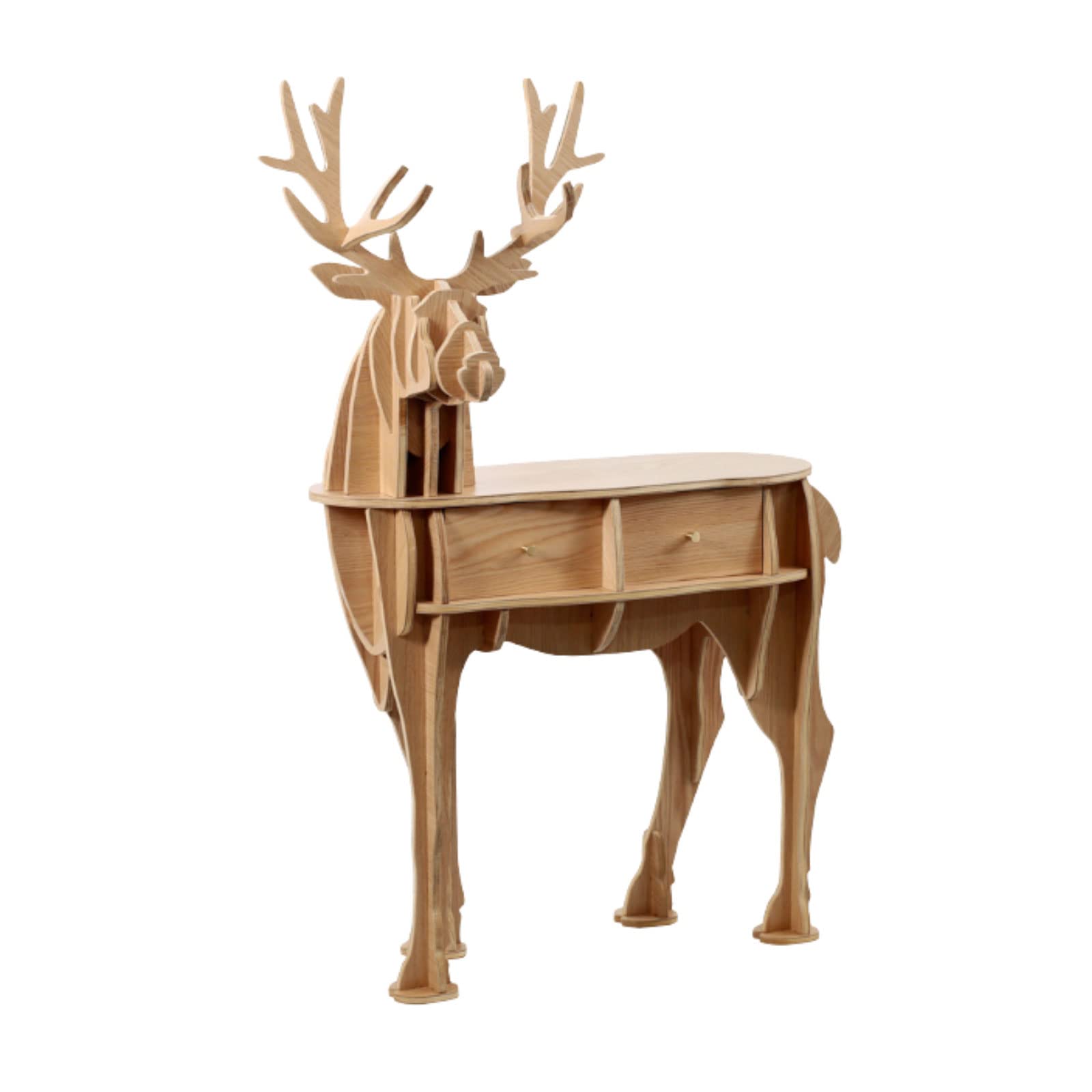 Amazon｜アニマルブックシェルフ 引き出し2つ付き 無垢材収納ラック