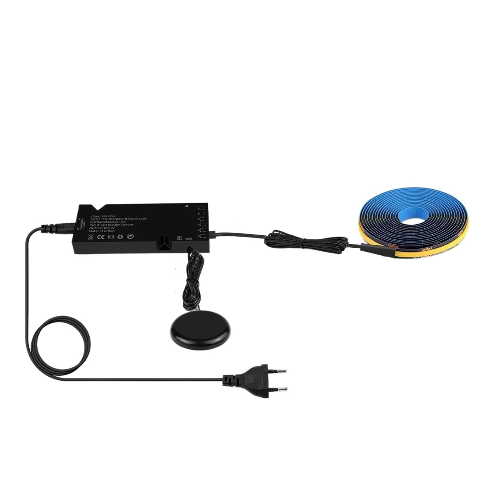 Smart Through Wood Touch Sensor COB LED Strip Black PCB Wbudowana szafka TV Podświetlenie ściany Podłączenie równoległe Lampy 1-3M 1-6 szt. (ciepła biel, 1 szt. czarna taśma LED 1M KIT_US POWER PLUG)