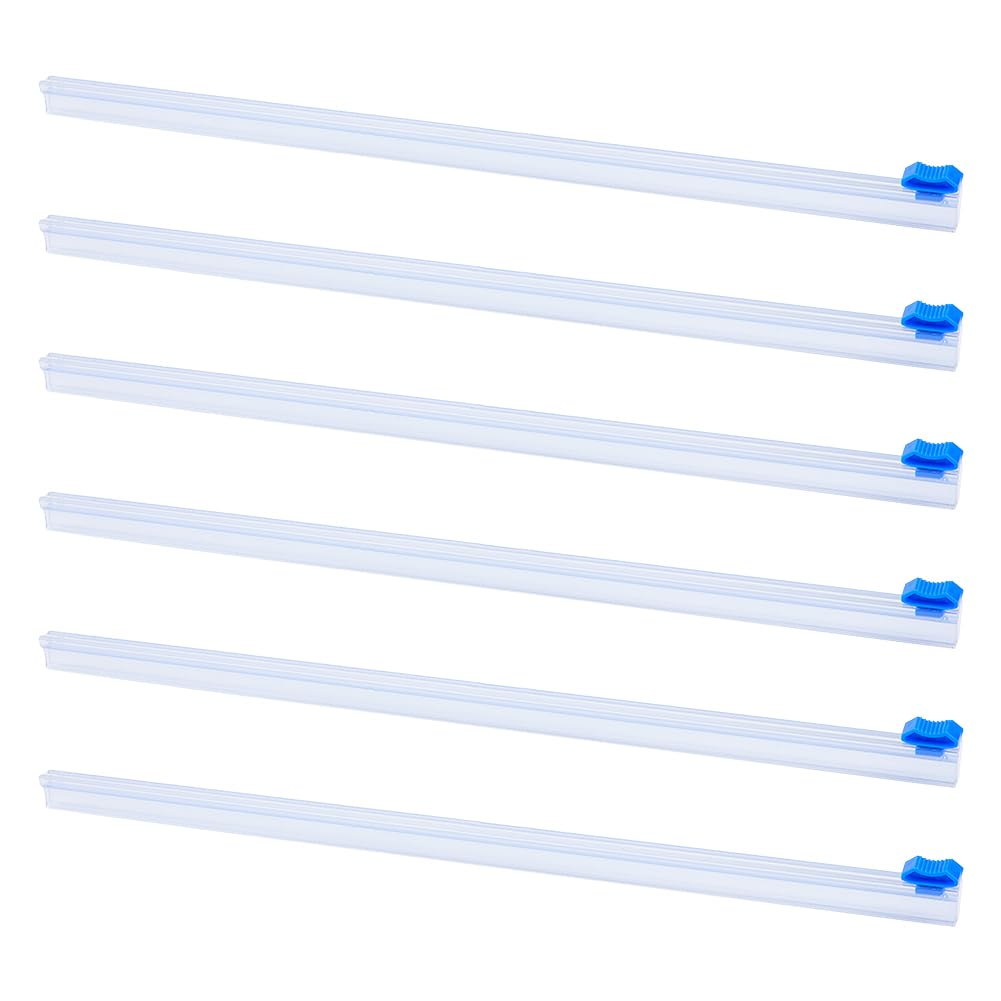 DICOSMETIC 6Pcs Plastic Slider Cutter 14.97 Reusable Cling Film Slide Cutter Self-Adhesive Slide Cutter Replacement Food Wrap Cutter Wrap Dispenser for Aluminum Foil Wax Paper