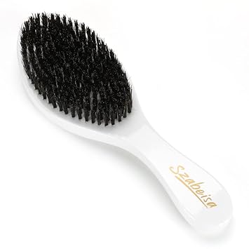 Szabeisa Handle Wave Brush--Handle Medium Hard 360 Curved Wave brush--All Stages 360 Wave Brush (white)
