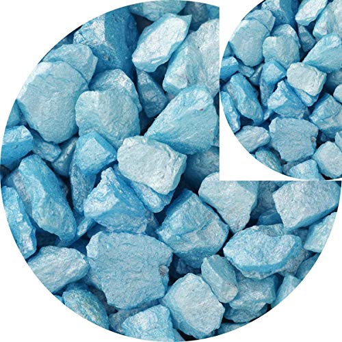 STONED® 1.5 Kilo Decorative Premium SILK BABY BLUE Crystal Chippings - Pebbles -Stones - Wedding - Garden - Memorial - Display