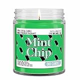 Mint Chocolate Chip Scented Candle - Smells Like Mint - Chocolate - 100% Naturally Vegan Soy and Premium Fragrance | Great Gift | Handmade in Denver, Colorado (8oz Glass Jar)