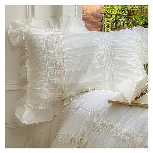 Parure de lit brodée haut de gamme patchwork de coton 4 pièces - 7