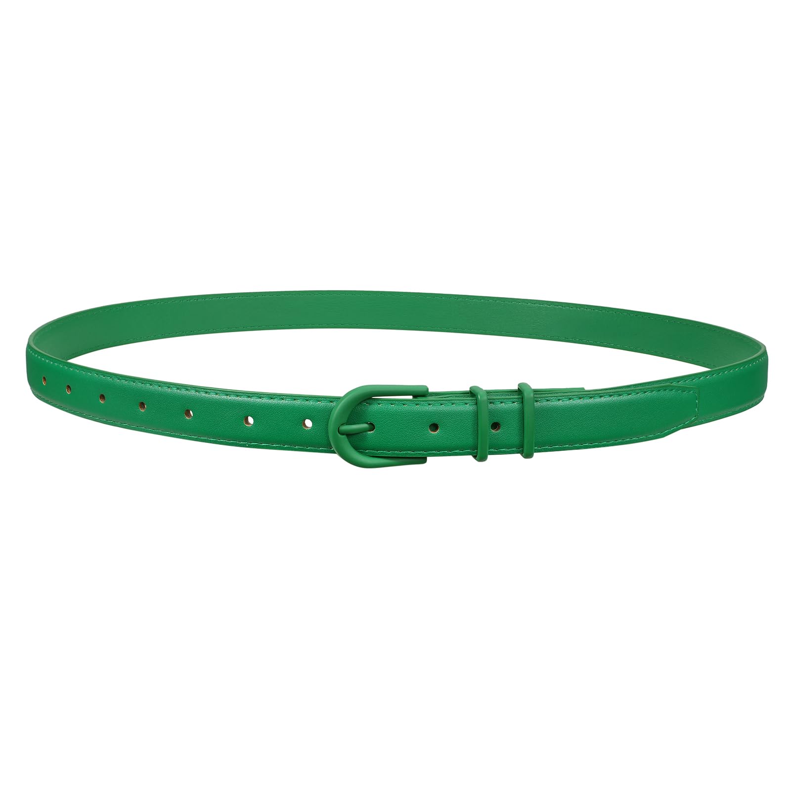 JASGOOD Women Skinny Leather Belt for Jeans Pants Fashion Ladies Thin Belt for Dress with Gold Single Prong Buckle