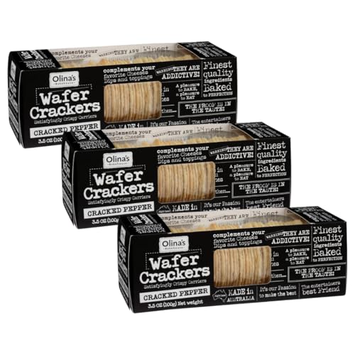 Olina's Bakehouse Crackers, Assorted (3-Pack, Black Pepper - Wafer) - image 1