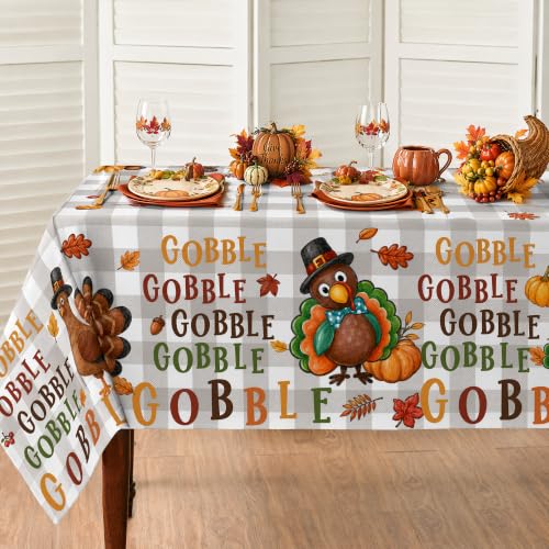 Thanksgiving Tablecloth 60x120 Inch, Grey...