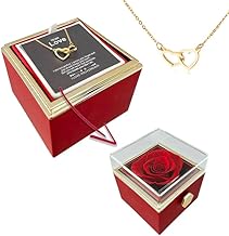 925 Sterling Silver Eternal Rose Box Gift Set for Girlfriend/wife | Valentine day Gift for Girlfriend With Message Card (Yellow Gold Finish)