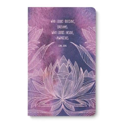 Compendium Softcover Journal – “Who looks outside, dreams. Who looks inside, awakens.”— A Write Now Journal with 128 Lined Pages, 5"W x 8"H